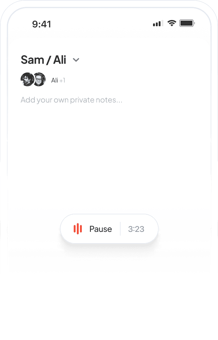 Notevisning i Circleback iOS-appen